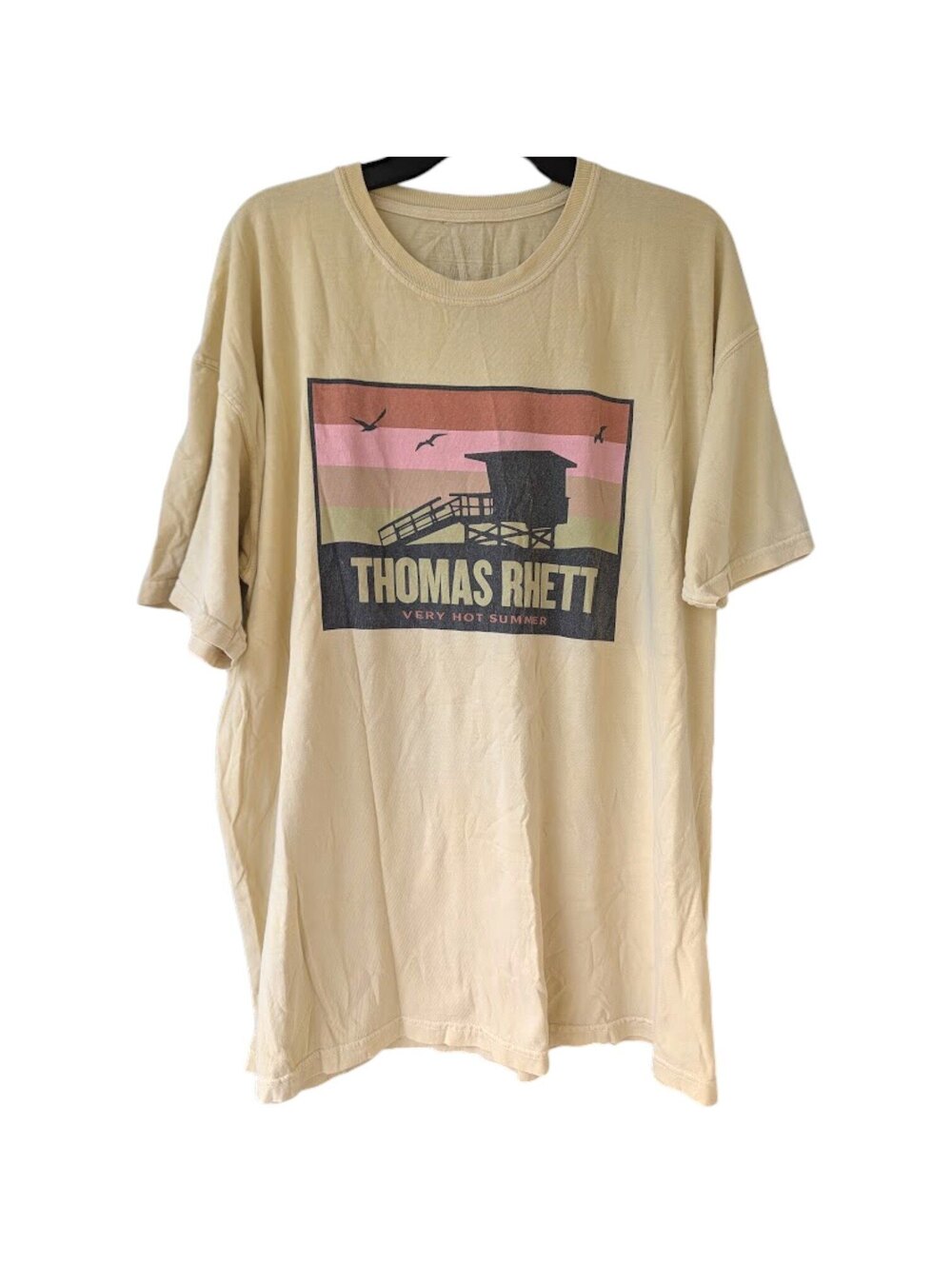 Thomas Rhett Very Hot Summer Band T-Shirt Mens XL Yellow Tour Concert Tee 25x30